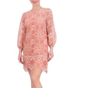 Vince Camuto Lace Shift Dress (Coral) Women's Dress 10
